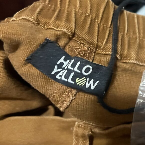 Hello Yellow Girls Brown Denim A Line Skirt Size 16 Elastic Waist Pull On - Picture 3 of 4